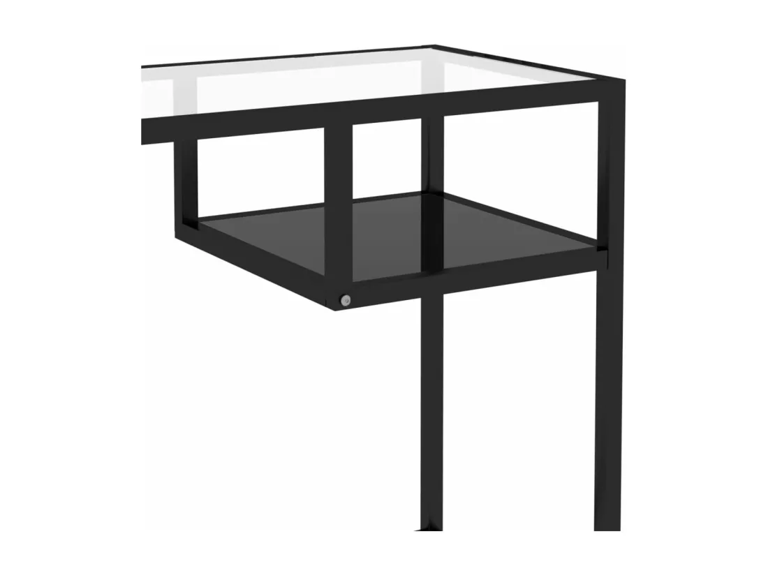 Bureau d'ordinateur Noir 100x36x74 cm Verre