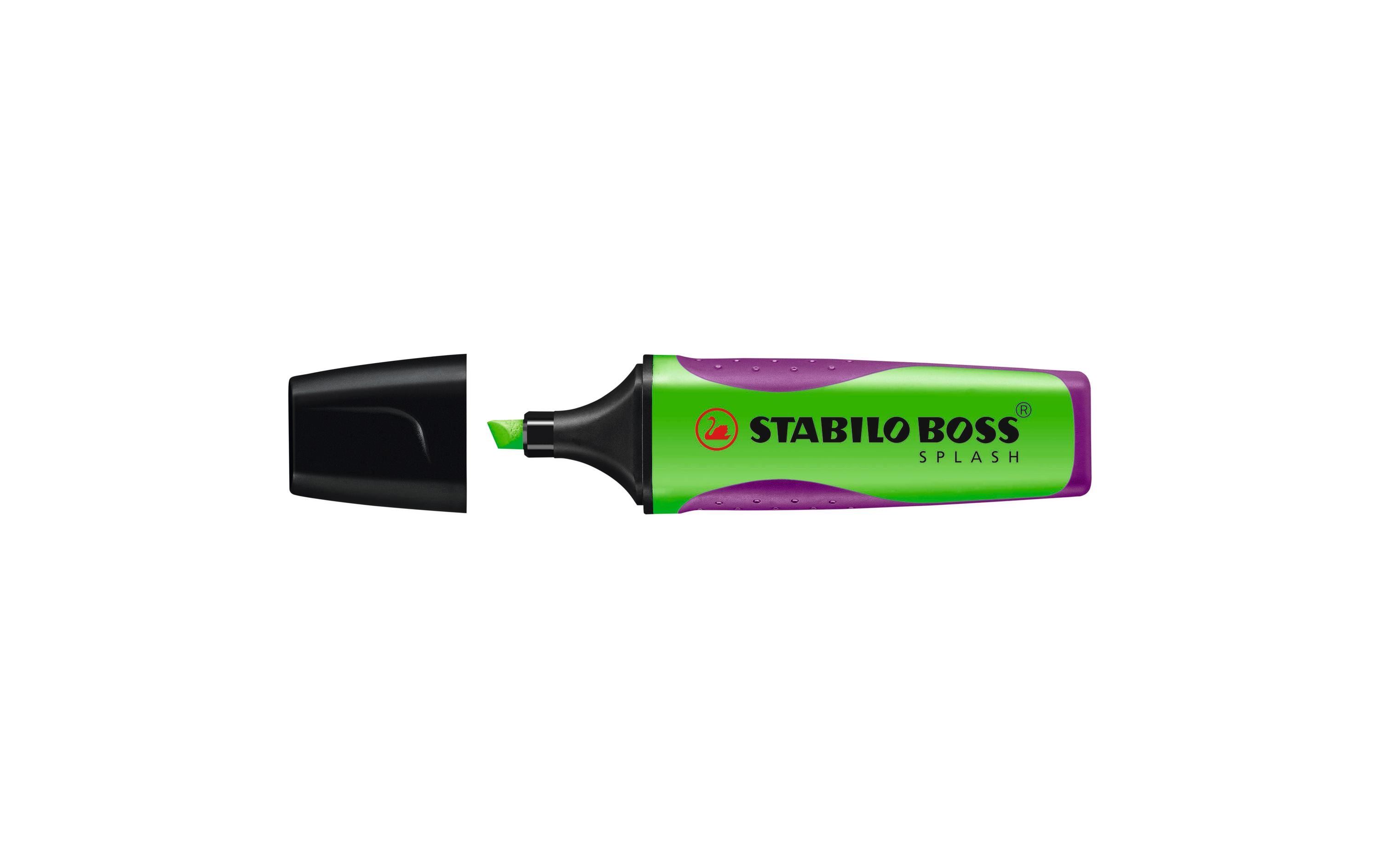 Textmarker Boss Splash GrünTextmarker mit Tinte auf Wasserbasis