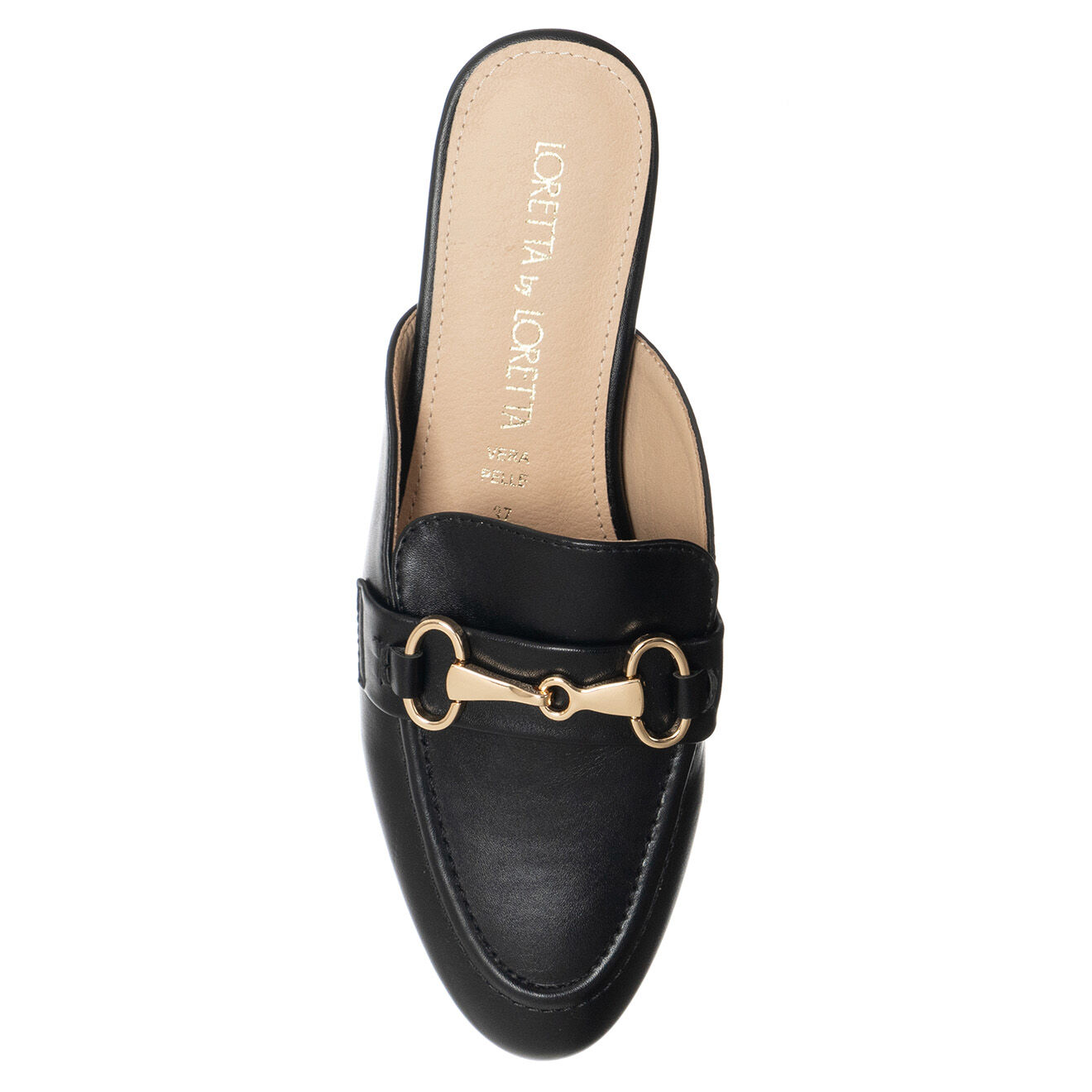 Loretta by Loretta Mules en Cuir Lov noires