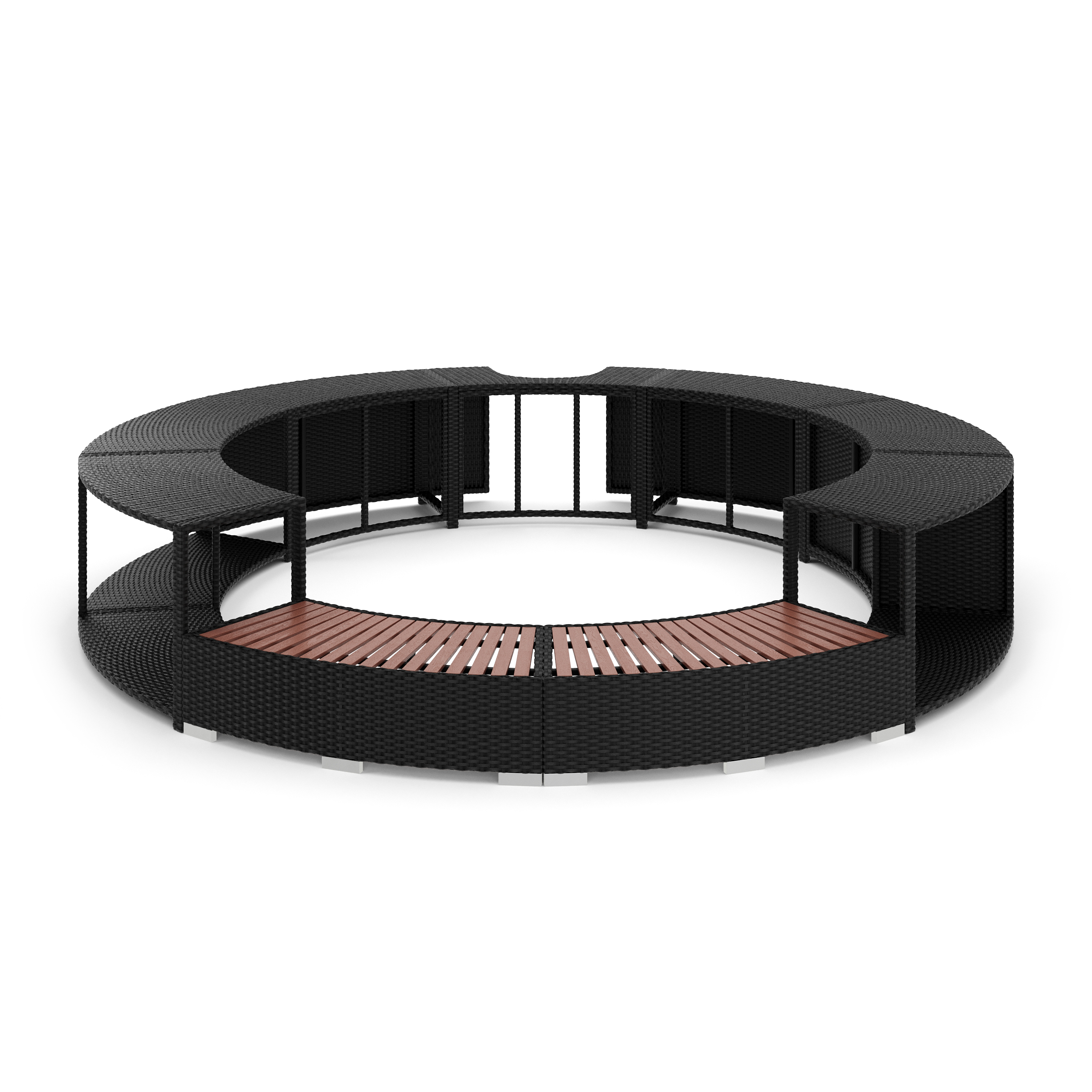 Whirlpool Umrandung Rattan HEAVEN schwarz