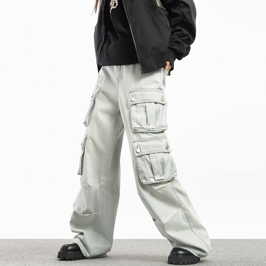DuckleBeam - Mid Rise Pocket Detail Wijde Broek