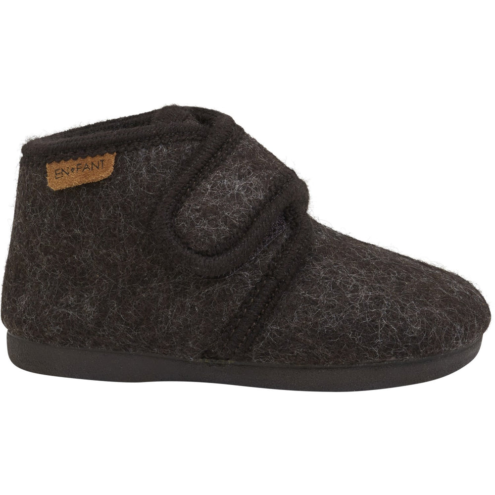 Køb En Fant Chocolate Melange Slippers Uld Velcro
