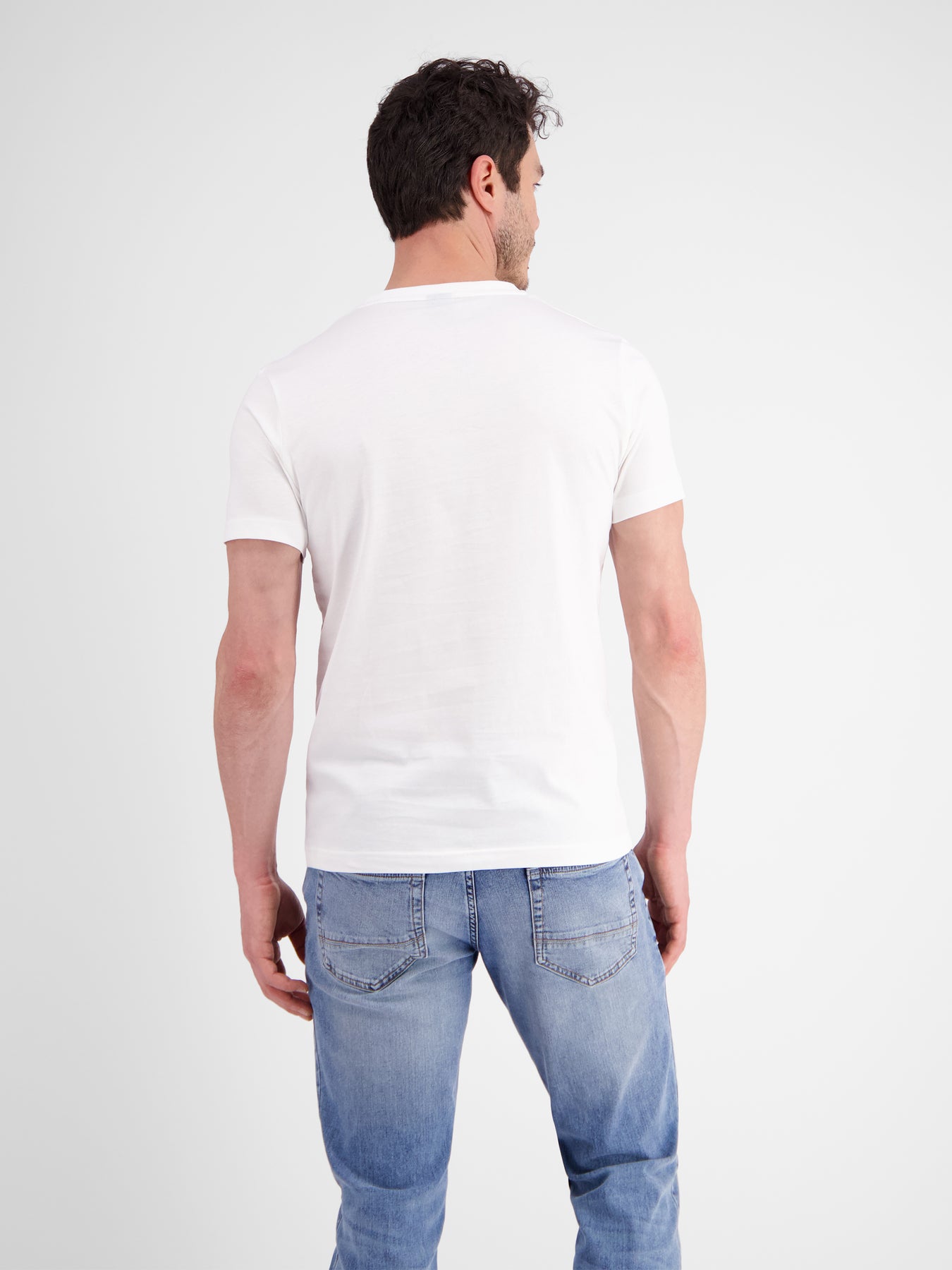 Unifarbenes T-Shirt für Herren mit Brustprint