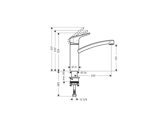 HANSGROHE - Mitigeur sans douchette Robinet mitigeur de cuisine ecos - sans douchette - taille m...