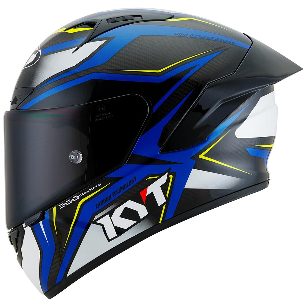 kyt - Casque NZ-Race Carbon Stride Noir / Bleu / Blanc