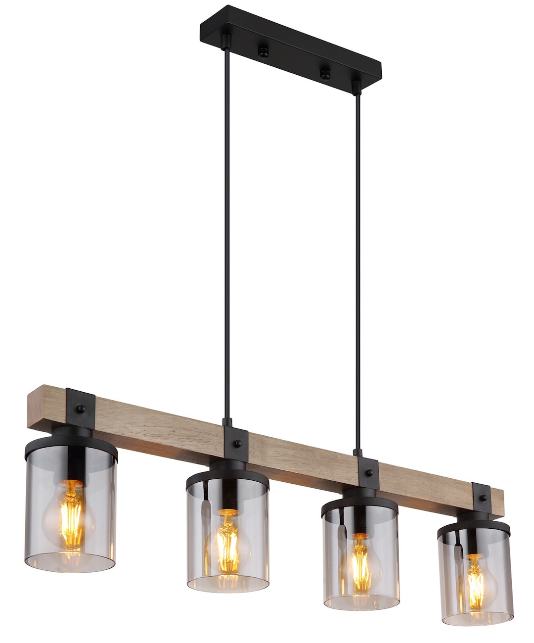 GLOBO Retrofit Balkenpendel Lila 73x133 cm Holz/rauch