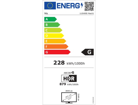 TCL - TV Mini LED 4K 291 cm 115X955 MAX QD-Mini LED 144Hz
