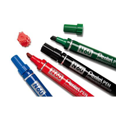 Pentel PEN N60 - Marqueur permanent - pointe biseau - noir