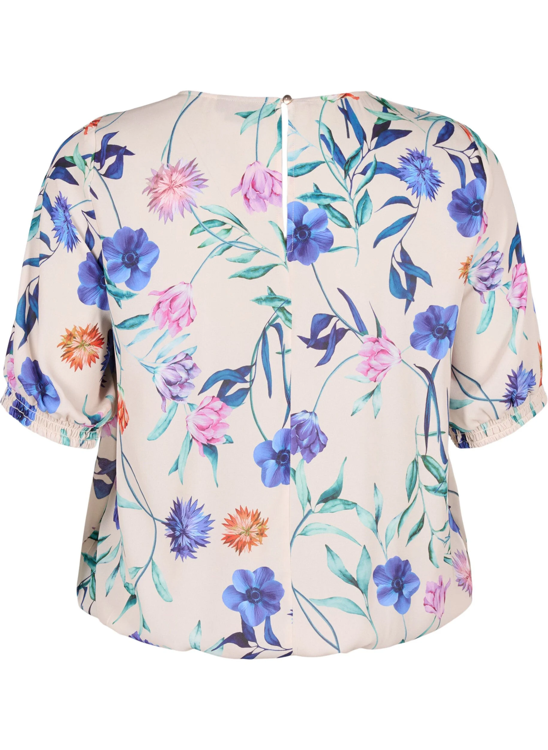 Blomstret bluse med smock