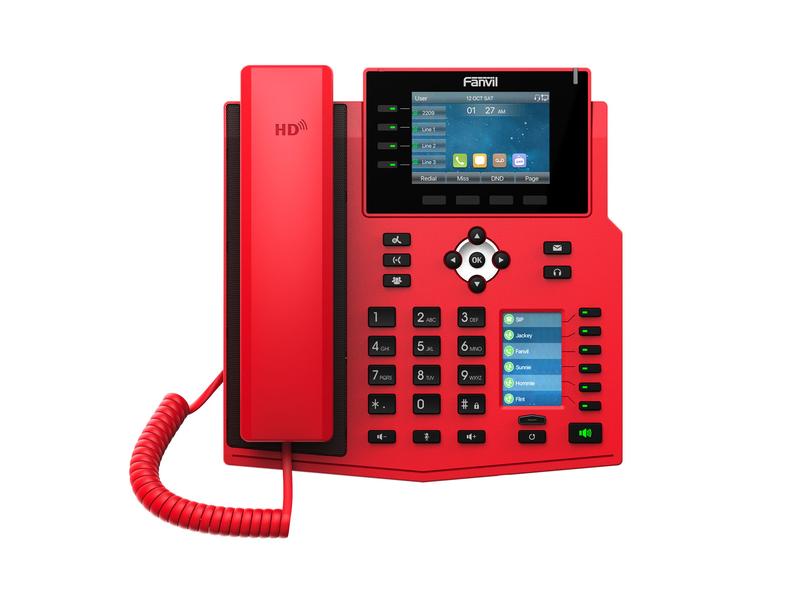 Fanvil Tischtelefon X5U-R Rot X5U-R Spezielles rotes IP-Telefon