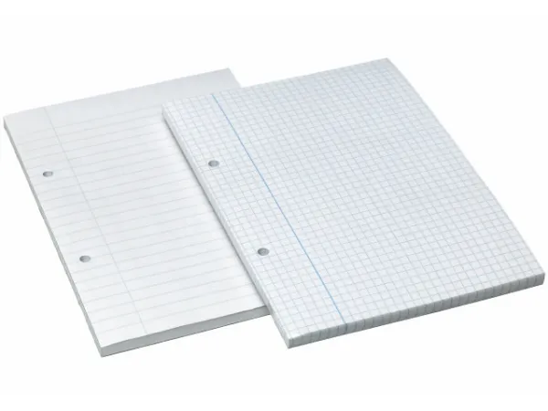 Blok A5 Bantex standard, linjeret, hullet - (5 stk.)