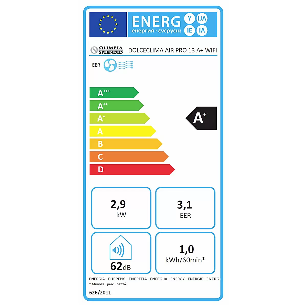 Klimagerät Dolceclima Air PRO 13 A  WIFI weiss