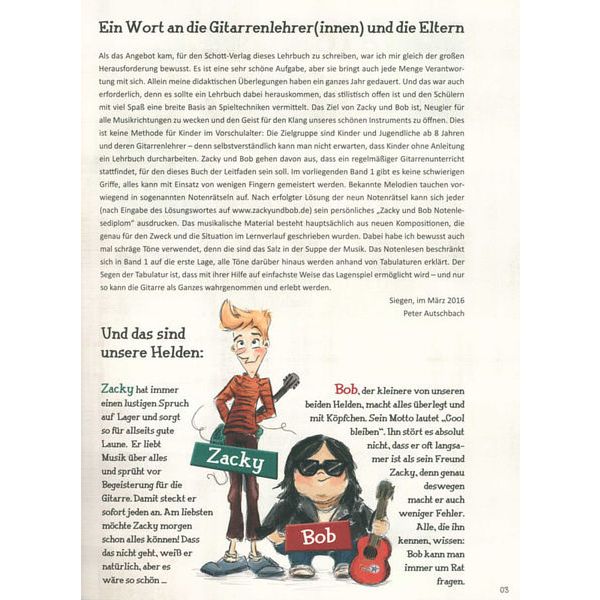 Schott Gitarre Lernen Zacky & Bob 1