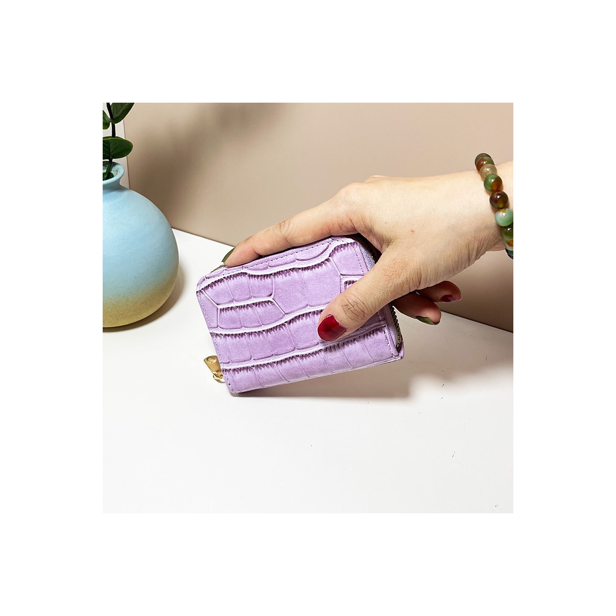 Kortholder for trekkspillstil for kvinner Lilla