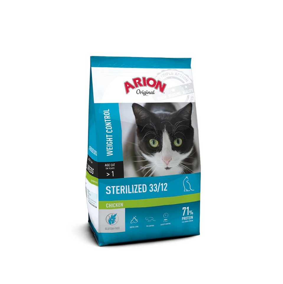 Arion - Kattefoder - Original Cat Sterilized - Kylling - 7,5 Kg