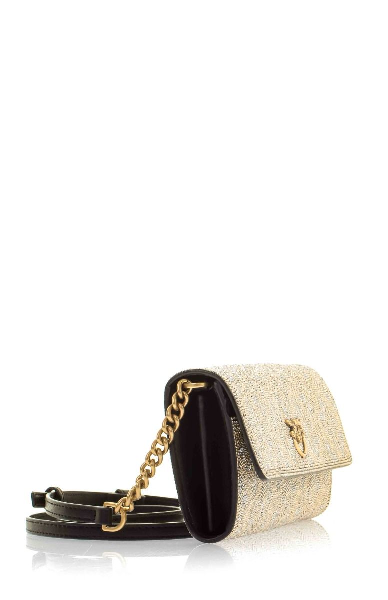 Pinko Fully Rhinestoned Love Tiny Birds Wallet