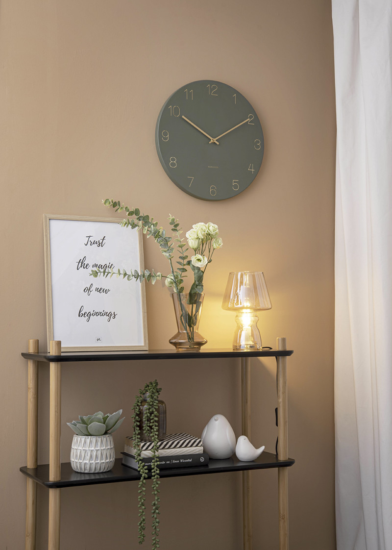 Wall Clock Charm Engraved Numbers KA5762BK Black