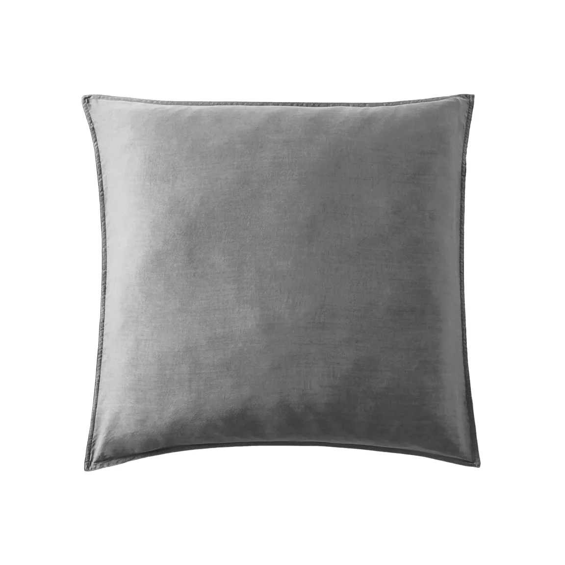 Taie d'oreiller carrée lyocell Tencel™ lavé (63 x 63 cm) Olivia Gris granit