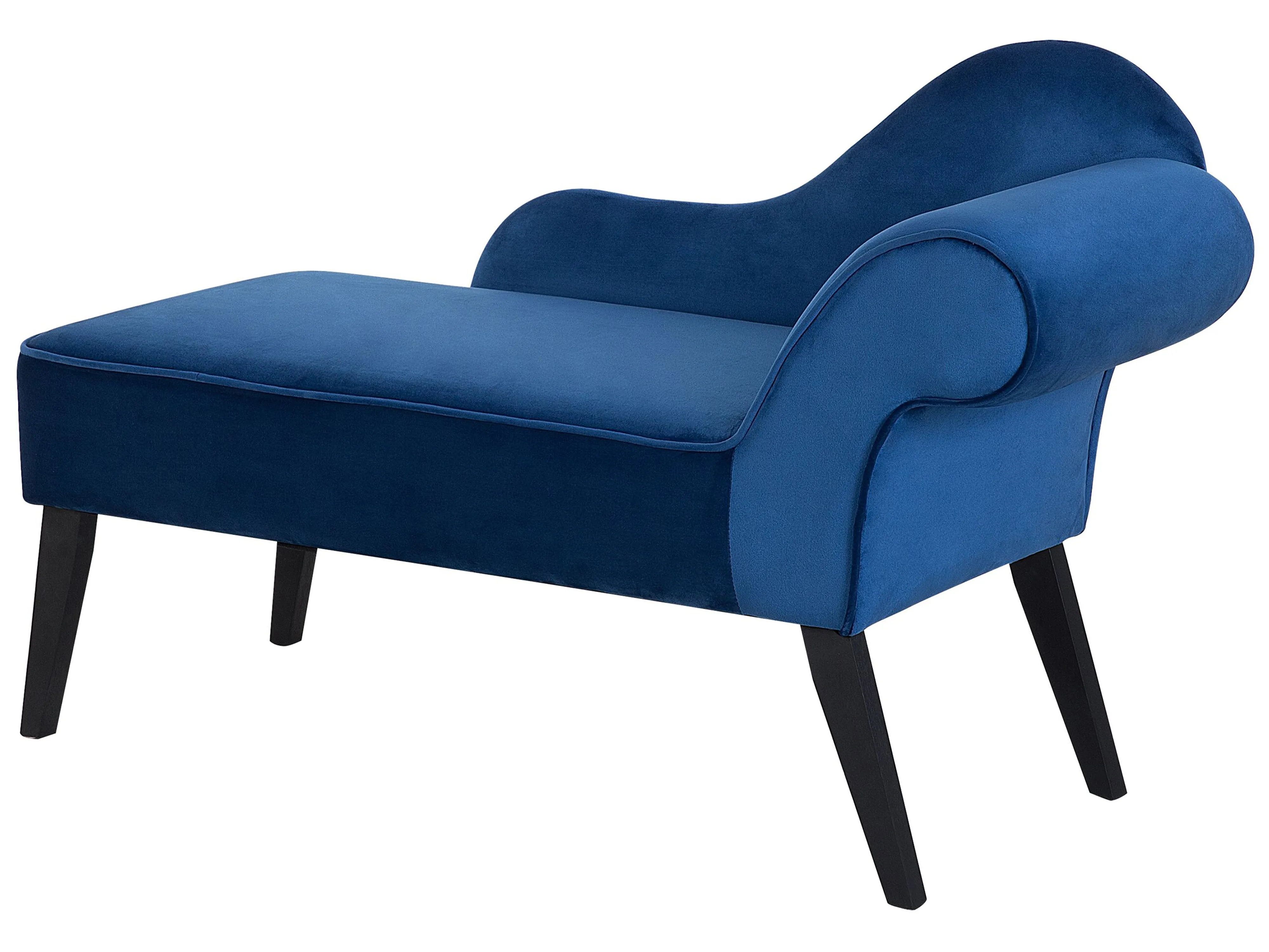 Rechtszijdige chaise longue BIARRITZ Fluweel Marineblauw