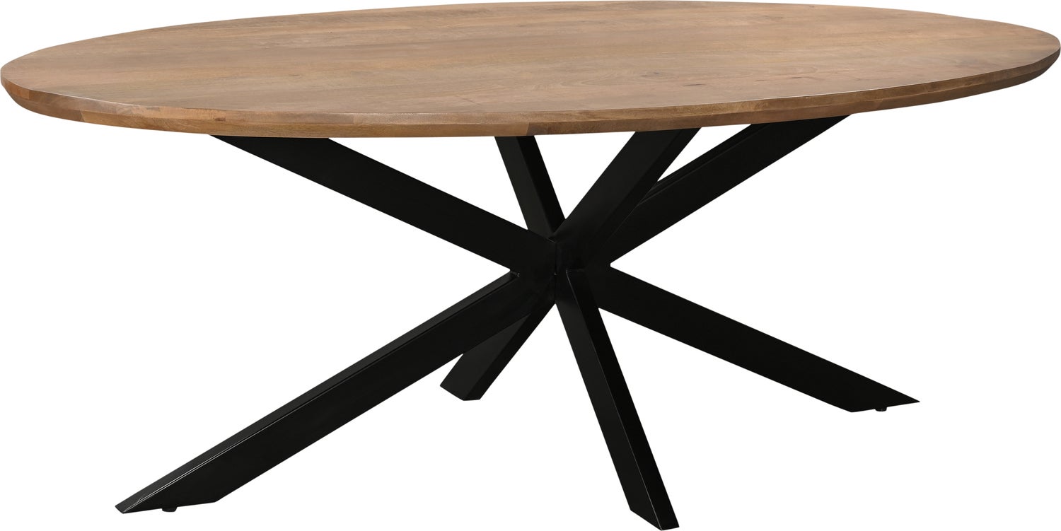 Livingfurn eettafel Jesper naturel / zwart 180 x 90 x 76 cm
