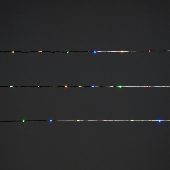 Guirlande lumineuse LED intérieure multicolore câble argenté 8 m