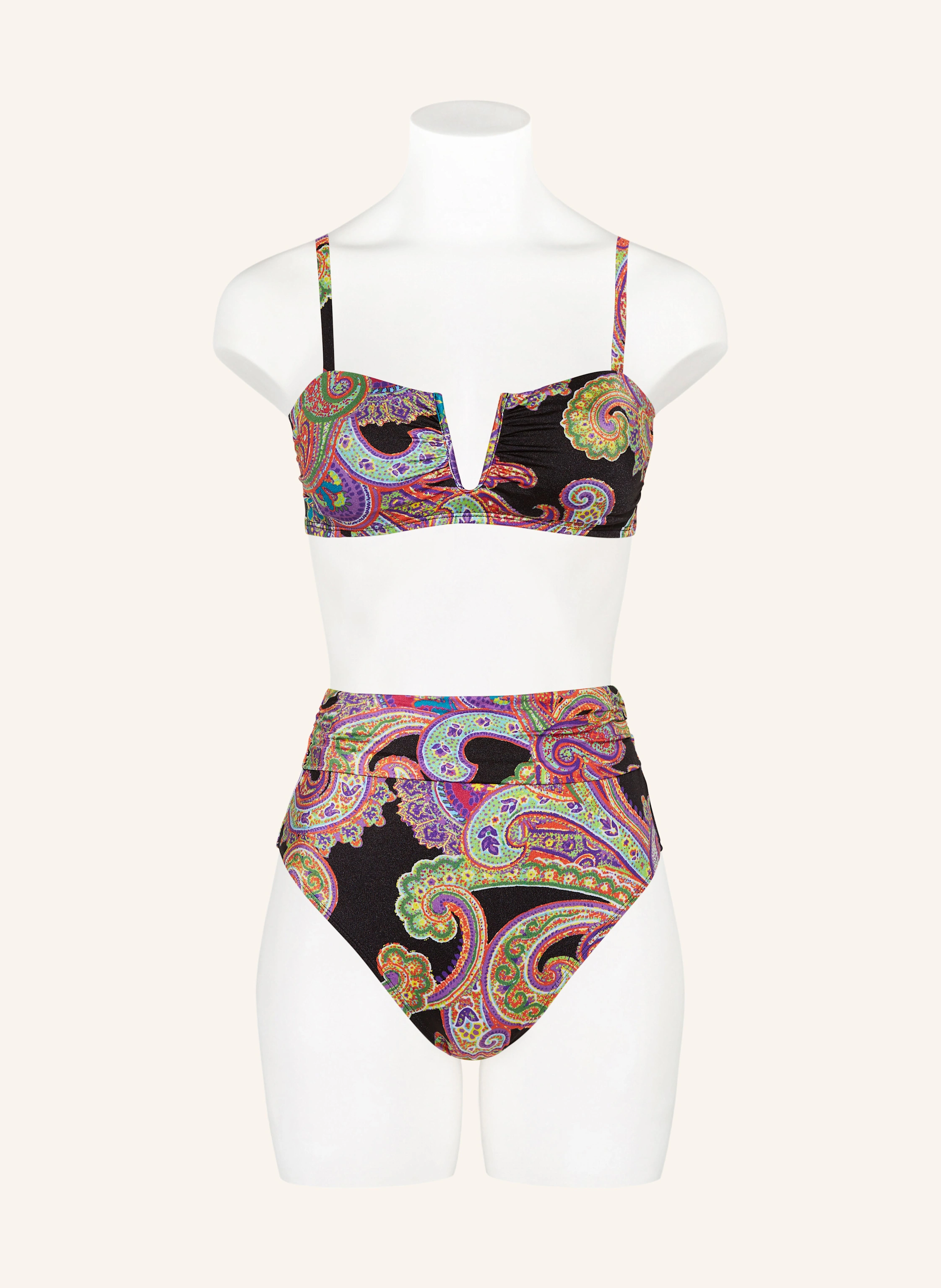 LAUREN RALPH LAUREN High-Waist-Bikini-Hose BORDADO PAISLEY