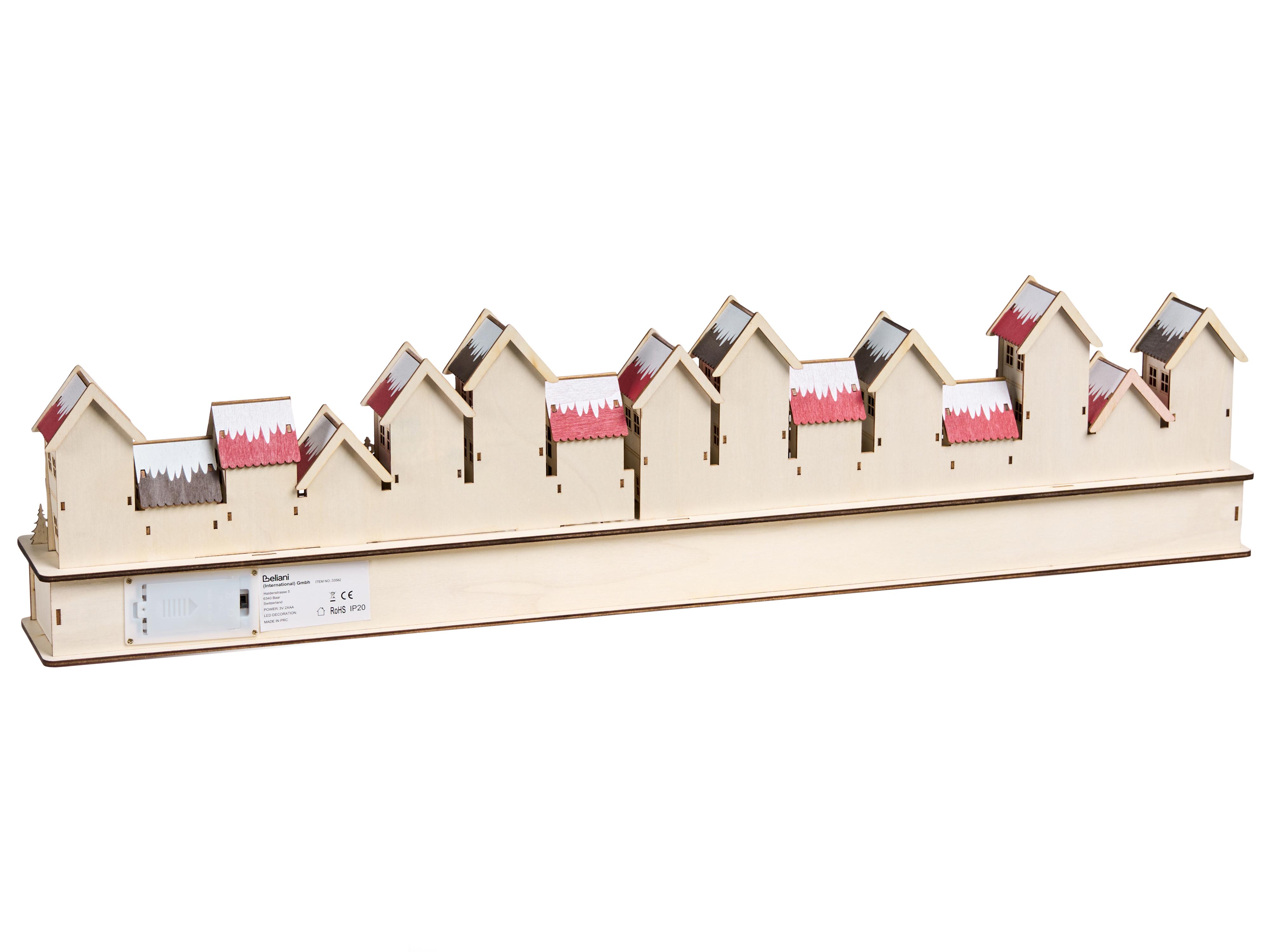 Kerstdecoratie LED ASPERN Adventskalender 18 cm Rood