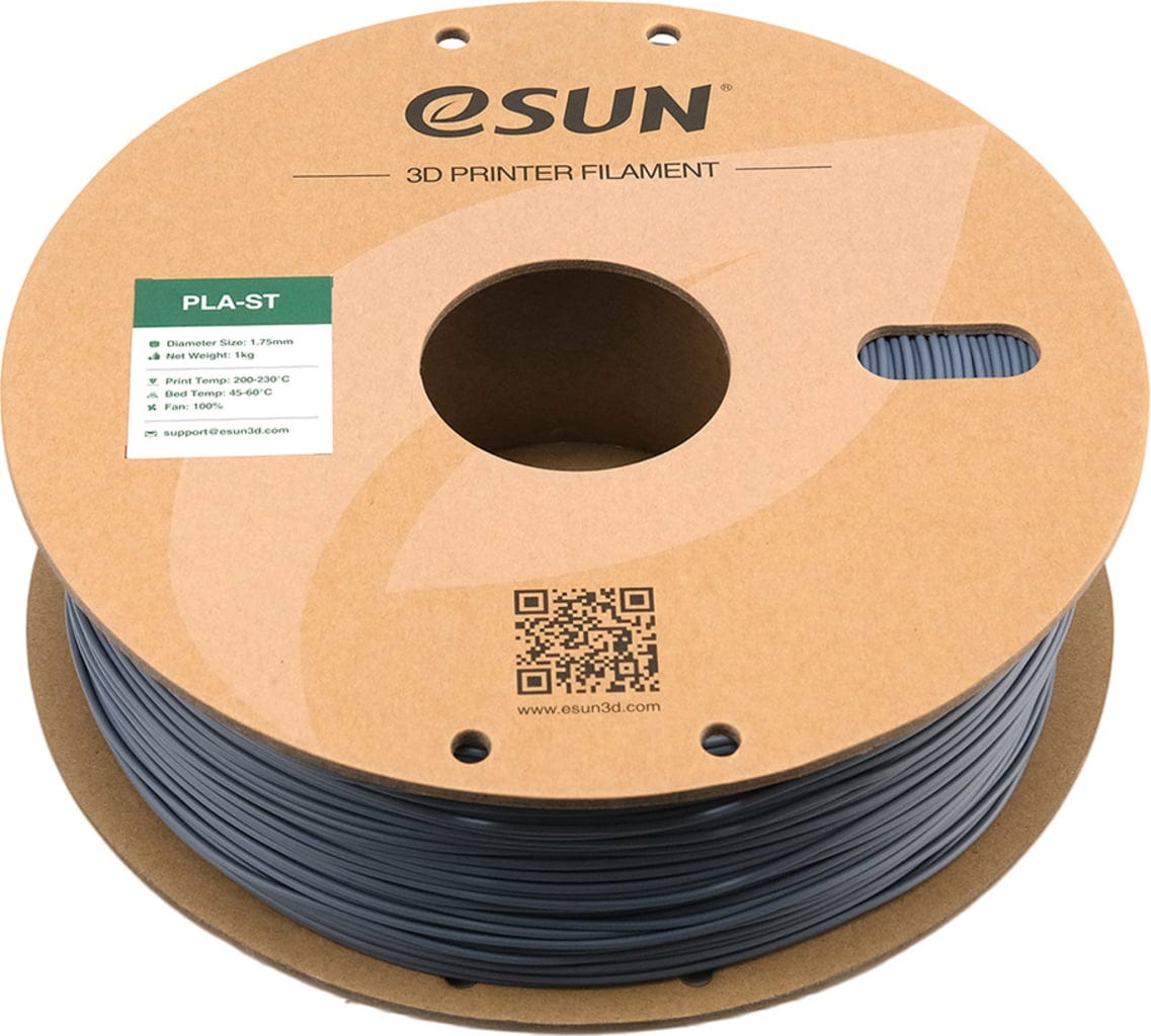 eSUN  PLA-ST Grey, 1,75 mm / 1000 g    Sehr robustes PLA-Filament mit hoher Schlagzähigkeit & Bruchdehnung