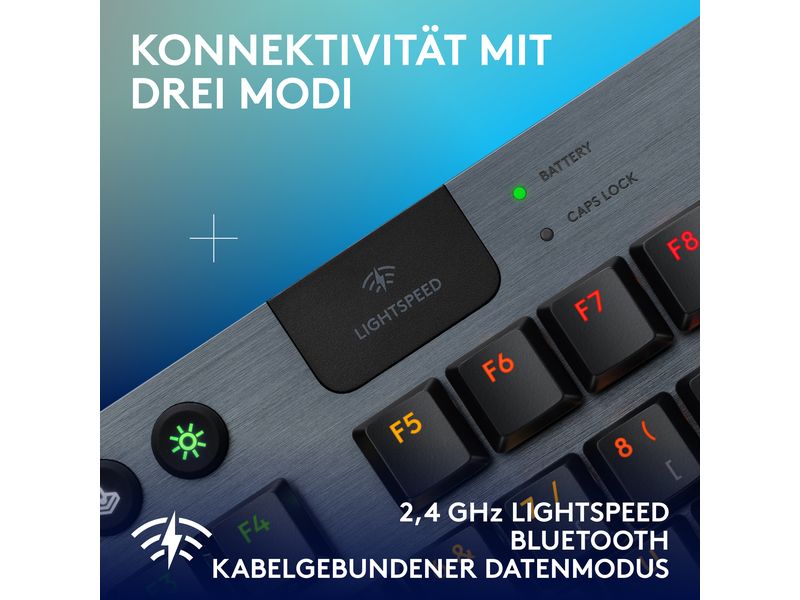 Logitech Gaming-Tastatur G915 X Lightspeed TKL GL Tactile Kabelloses Gaming Keyboard mit flachem Profil