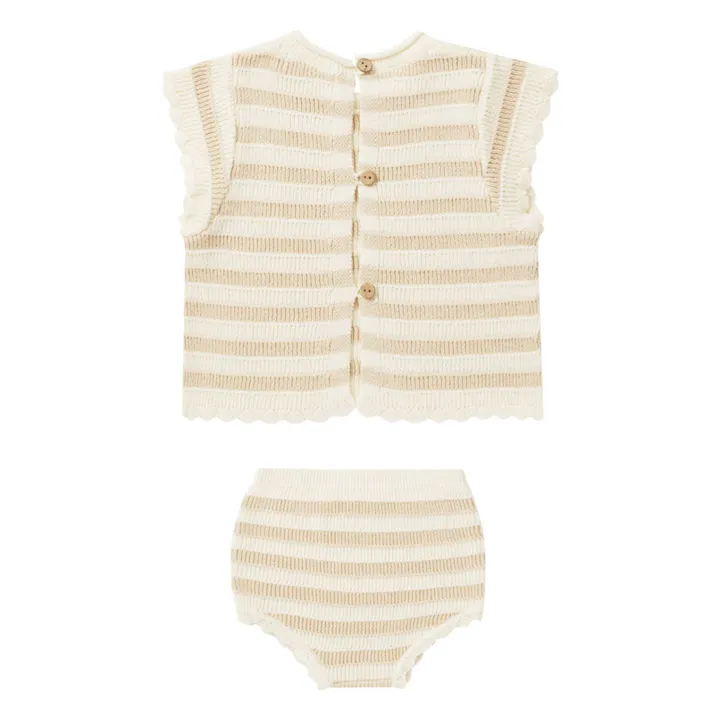Rylee + Cru Top et Bloomer Crochet Rayé | Sable