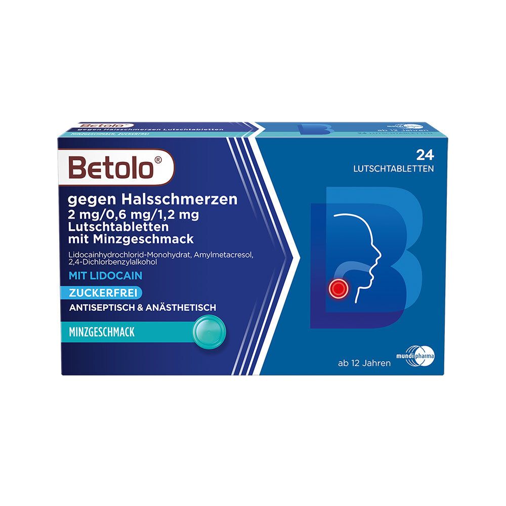 Betolo® gegen Halsschmerzen Lutschtabletten Minze