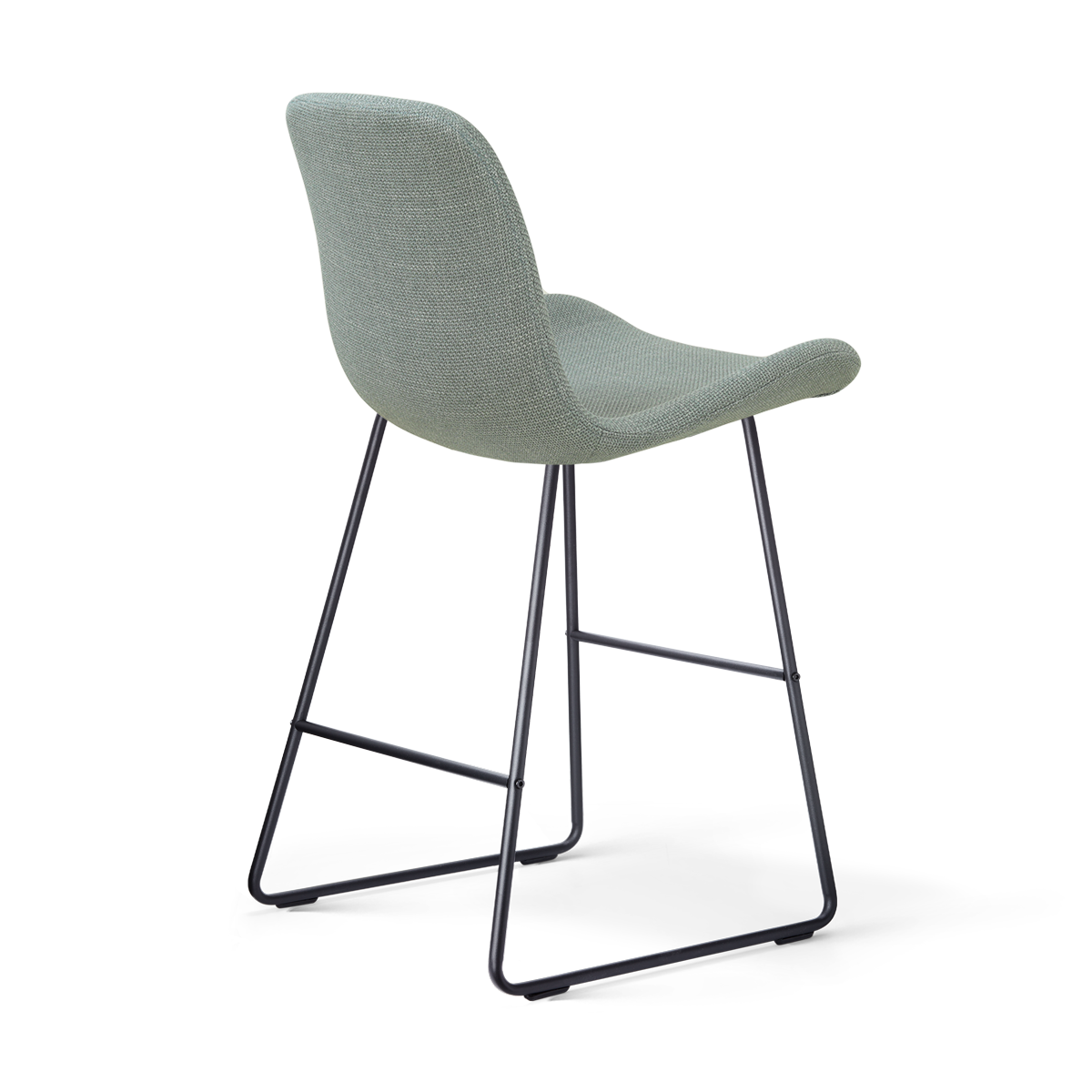 Barkruk Nino-Fé zwart onderstel saliegroen 65 cm