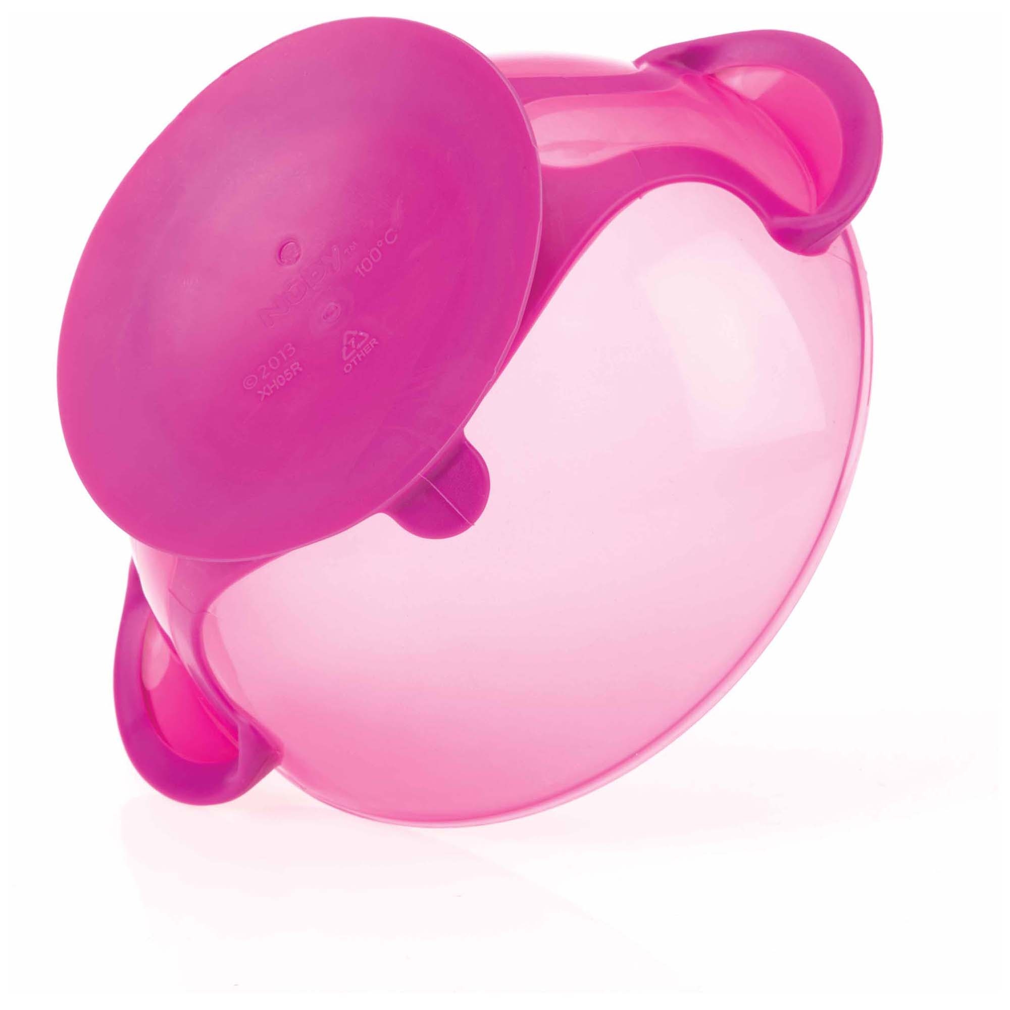 Nûby kommetje met zuignap en lepel roze