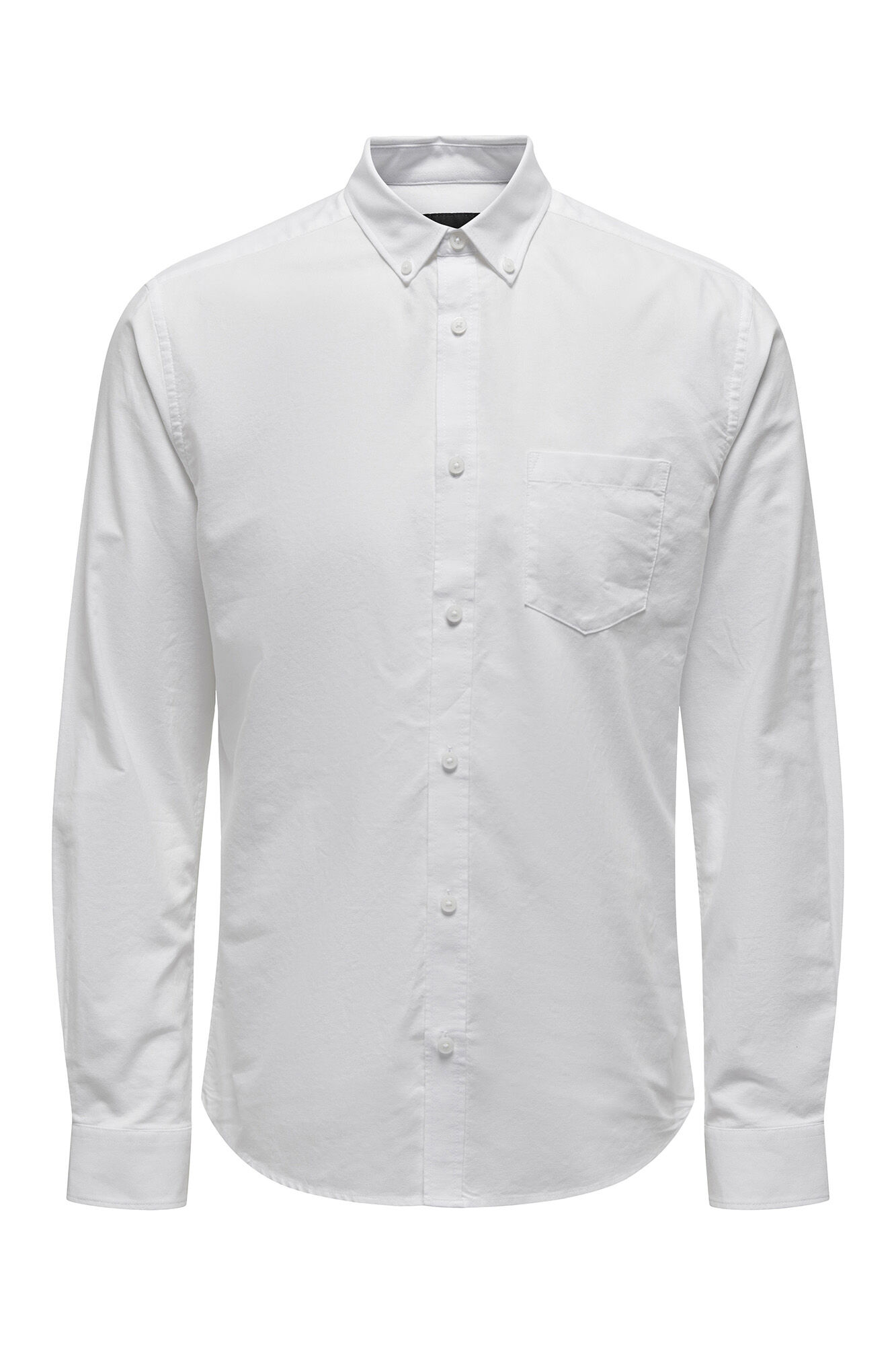 Camisa Oxford de manga comprida com bolso