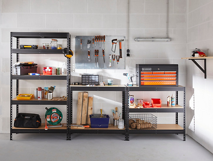 Étagère de garage en acier thermo-lacqué GoodHome Rand H. 226 x L. 97 x P. 60 cm