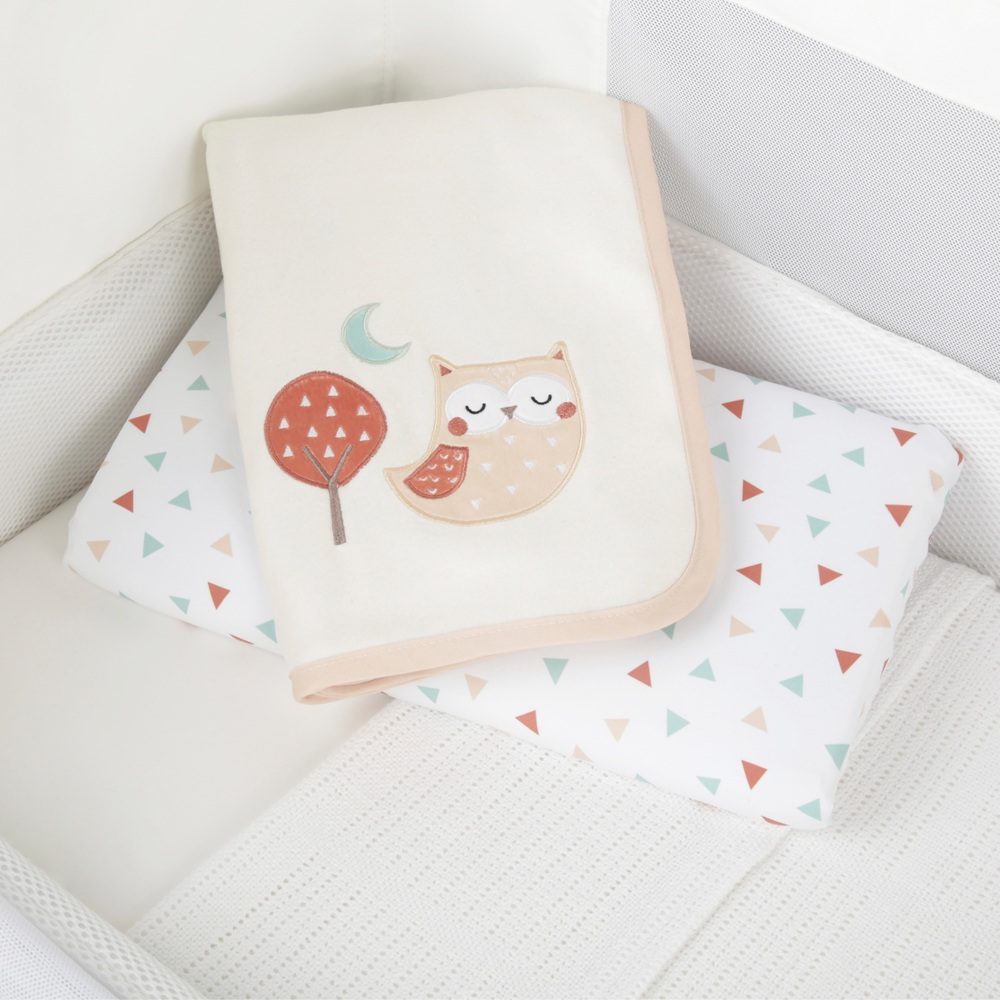 CuddleCo Schlafende Eule 4-teiliges Babybettwäsche-Set