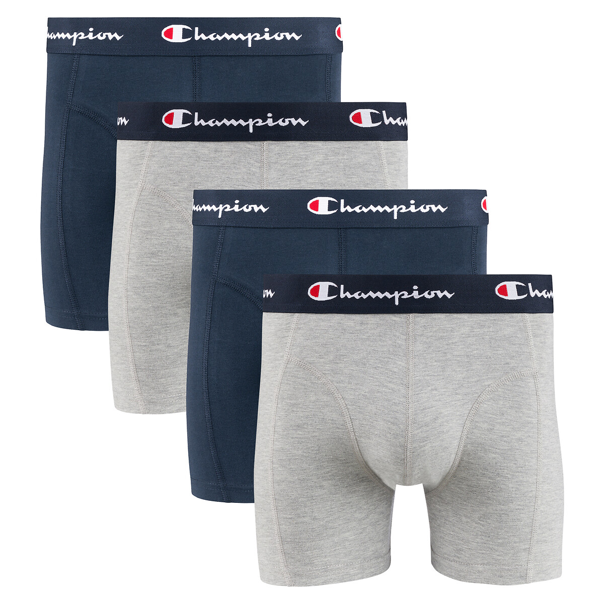 CHAMPION<br>Conjunto de 4 cuecas boxer básicas lisas