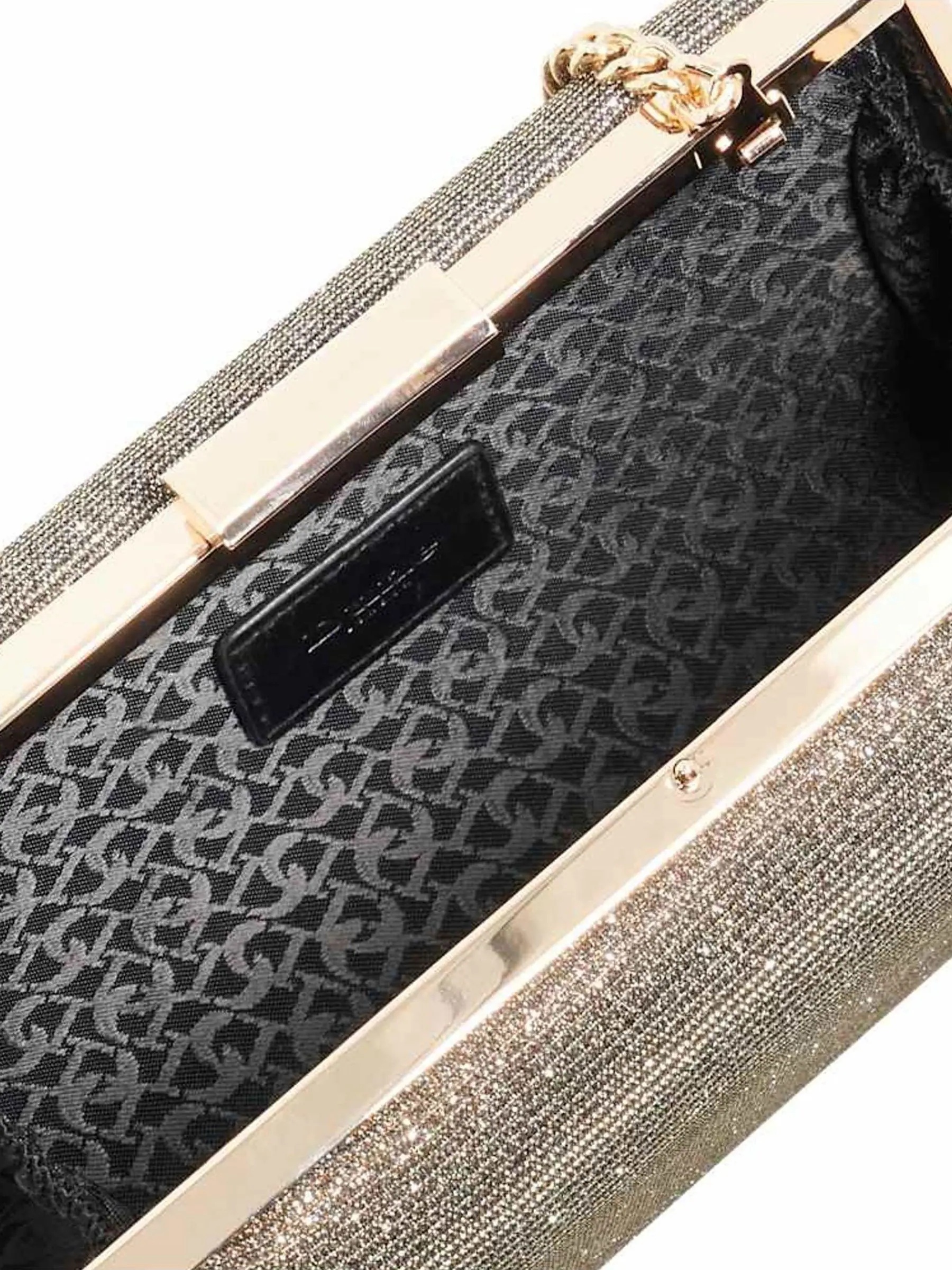 Bruin - Dune London Bellaria - Hoekige clutch met frame