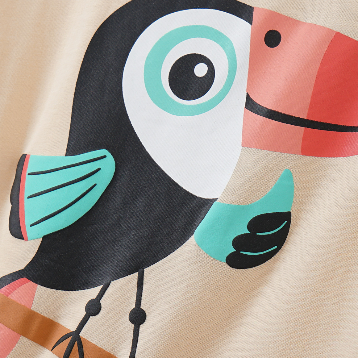Topolino Kinder T-Shirt mit Tukan-Motiv beige