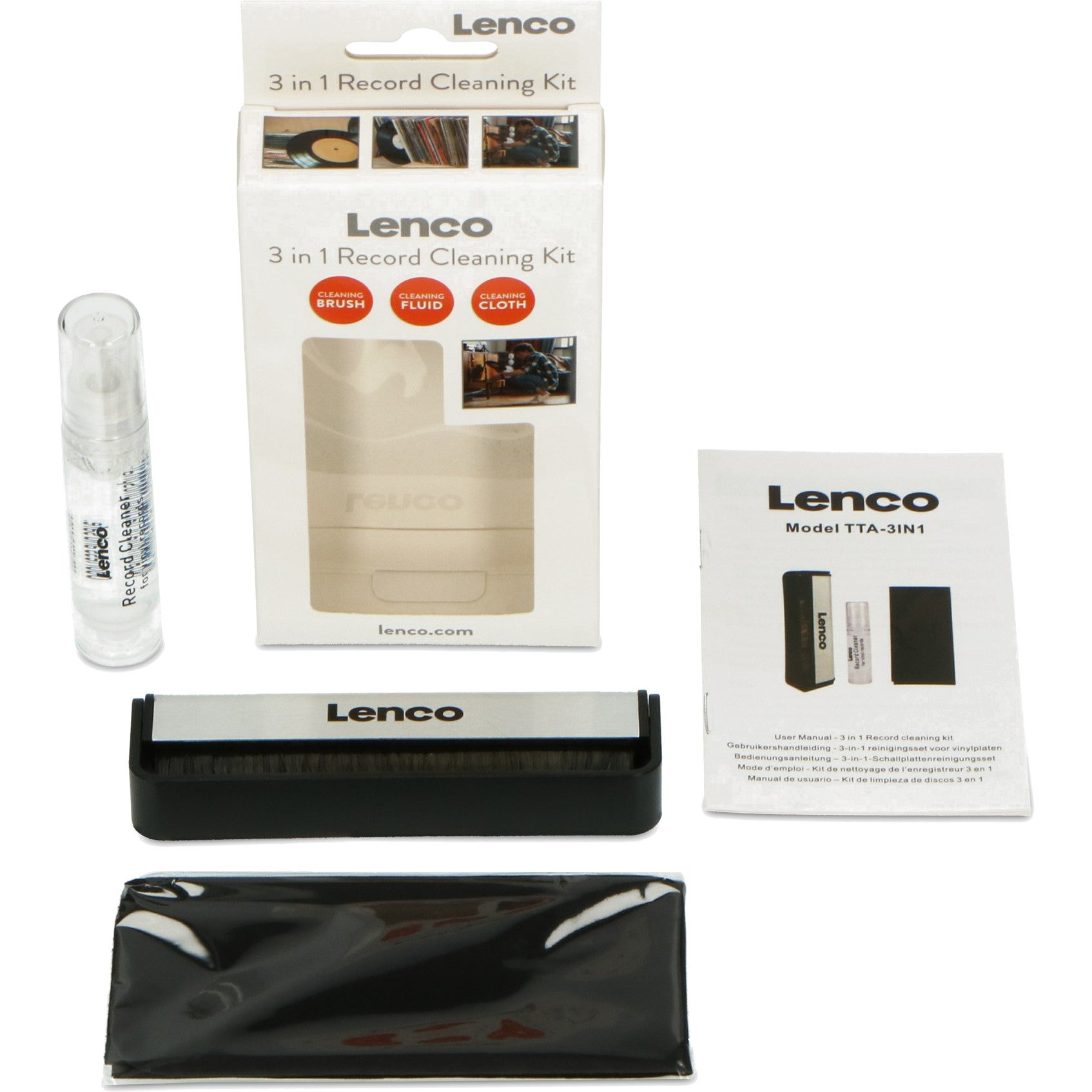 Lenco TTA-3IN1 3-in-1 vinyl reinigingskit