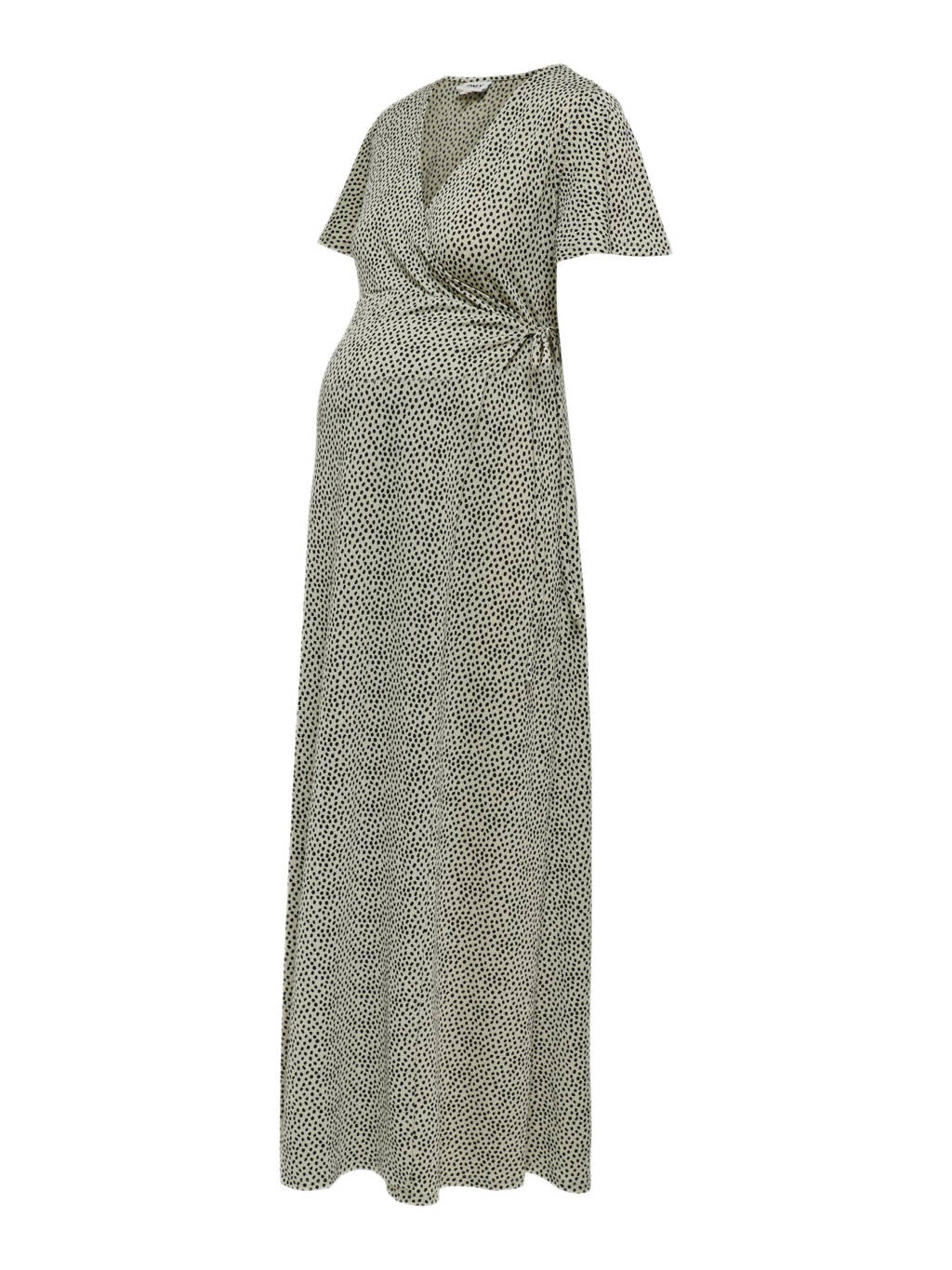 ONLY MATERNITY zwangerschapsjurk OLMPAULINE met stippen ecru/zwart