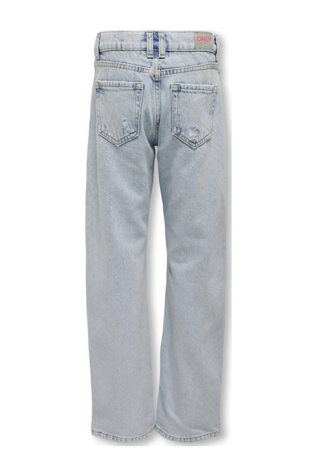 ONLY loose fit jeans KOGDAD met slijtage light blue denim