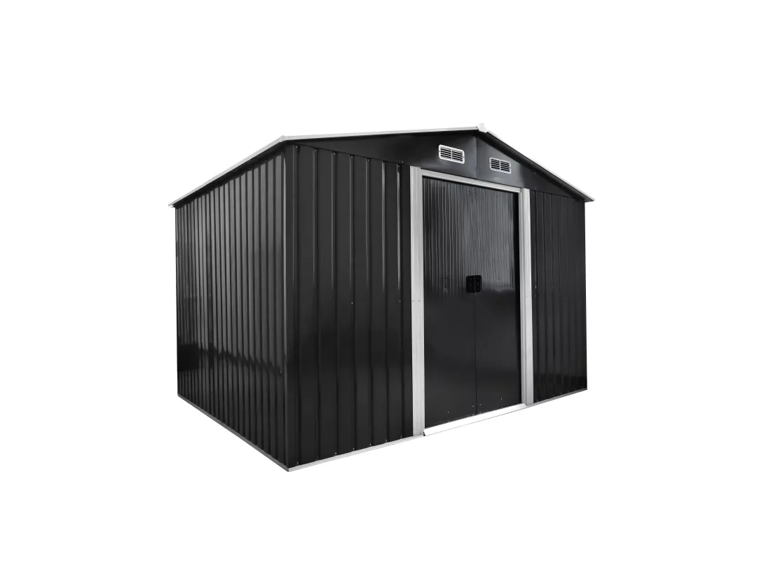 Abri de jardin métal en acier galvanisé gris 8 m² - MANSO