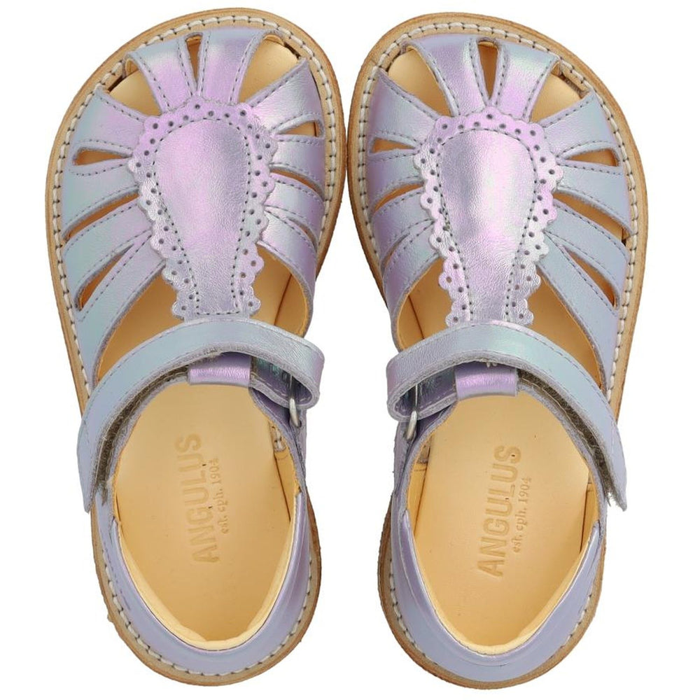 Køb Angulus Iridescent Lilac Shine Sandal Med Dråbedetalje