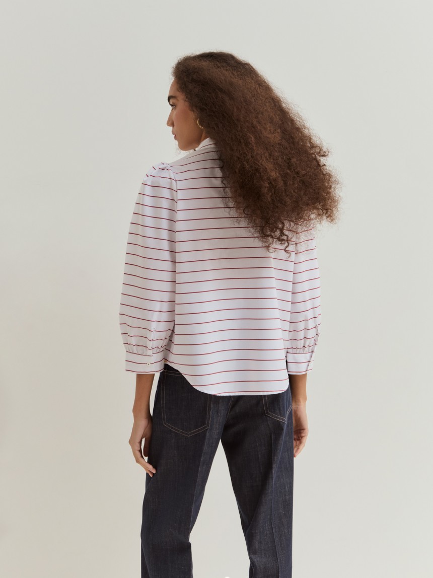 Camisa de riscas em algodão