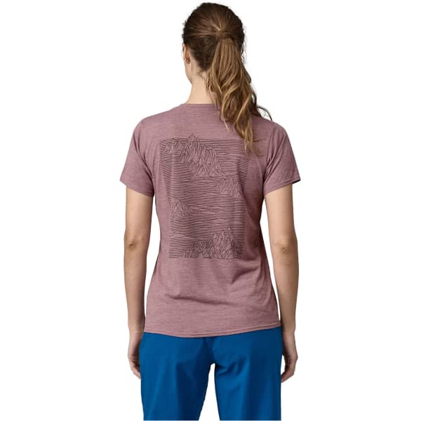 T-shirt randonnée PATAGONIA W'S CAP COOL DAILY GRAPHIC SHIRT STRATASPIRE: STORMY MAUVE X-DYE