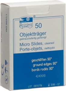 ASSISTENT Objektträger Elka Kanten geschliffen, 50 Stück