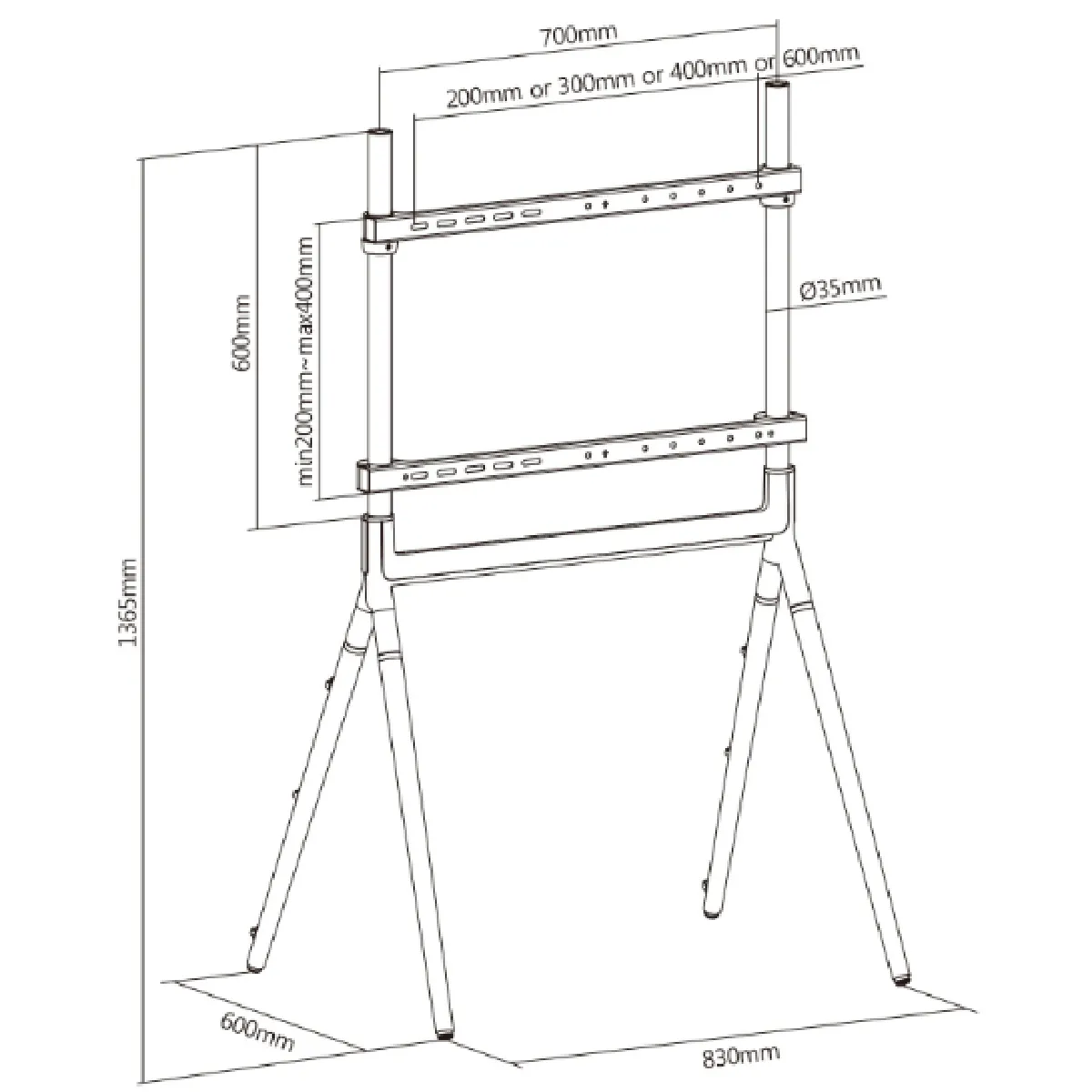 Maclean MC-926 Support TV - Noir
