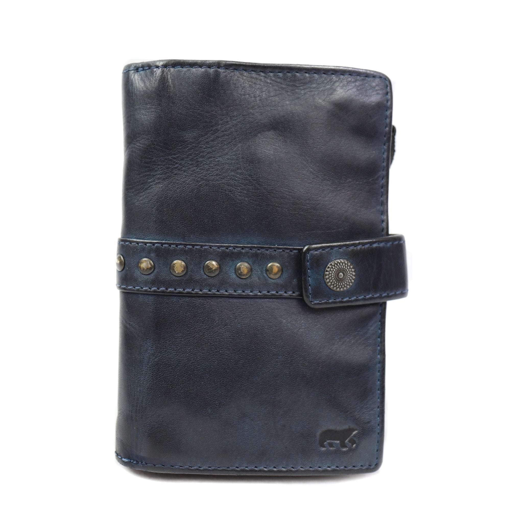 Portemonnee 'Sanne' donkerblauw studs Donkerblauw