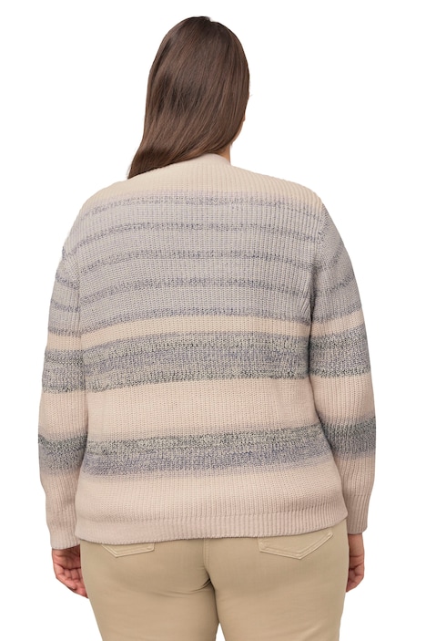 Strickjacke, Patentstrick, V-Ausschnitt, Biobaumwolle